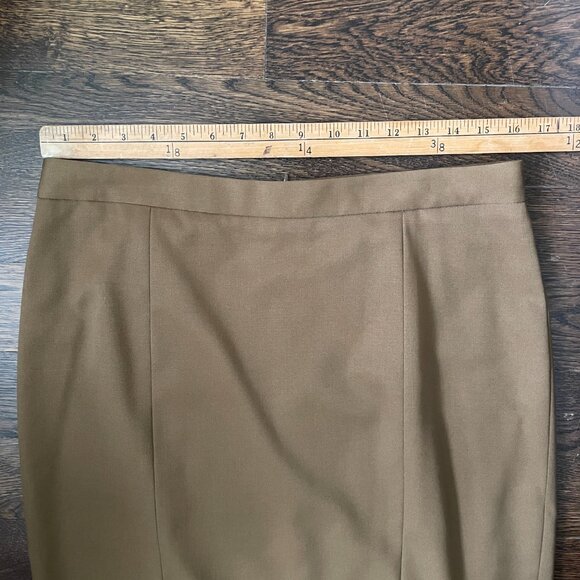 Classic Pink Tartan Beige Tan Pencil Skirt Wool Blend-Sz. 10 - Picture 4 of 5